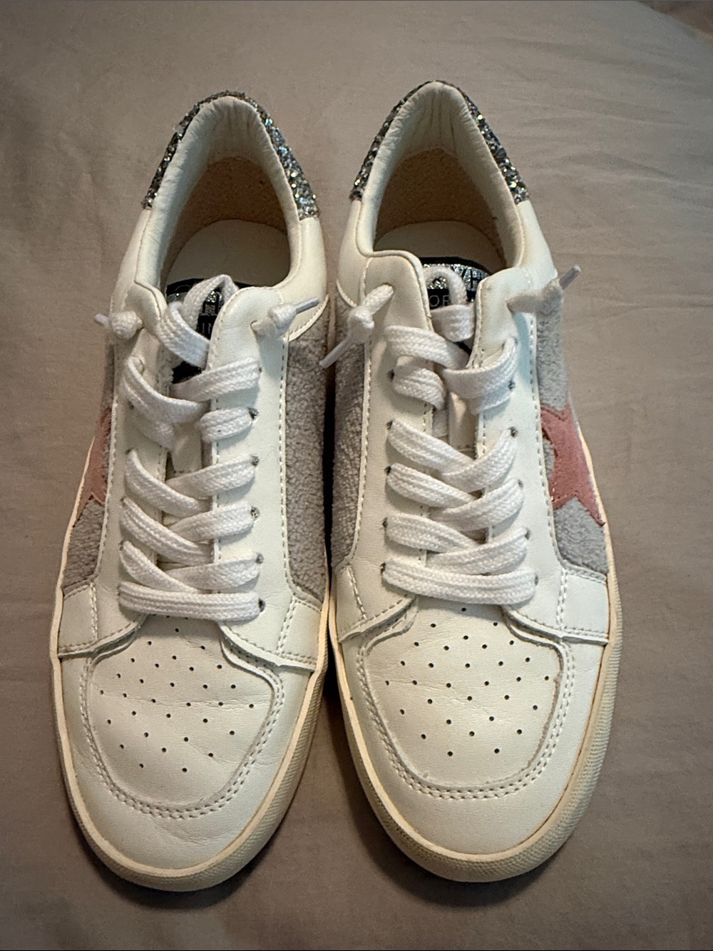 Vintage Havana White Pink Gray Star Low-Top Sneakers Size 8.5